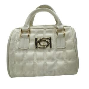 Bebe Maia White Quilted Crossbody Hand Bag